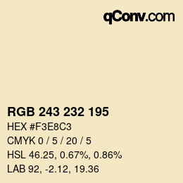 Color code: RGB 243 232 195 | qconv.com