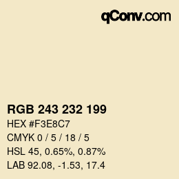 Color code: RGB 243 232 199 | qconv.com
