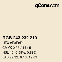 Código de color: RGB 243 232 210 | qconv.com