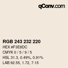 Color code: RGB 243 232 220 | qconv.com