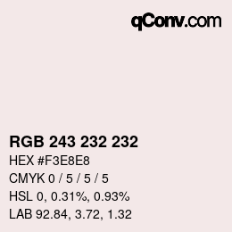Color code: RGB 243 232 232 | qconv.com