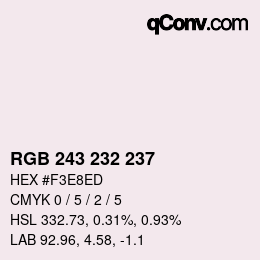 Color code: RGB 243 232 237 | qconv.com