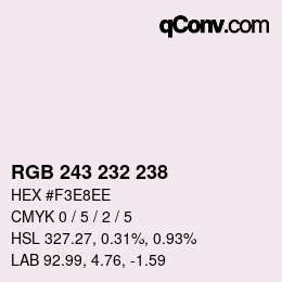 Color code: RGB 243 232 238 | qconv.com