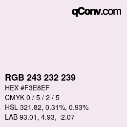 Color code: RGB 243 232 239 | qconv.com