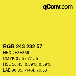 Color code: RGB 243 232 57 | qconv.com