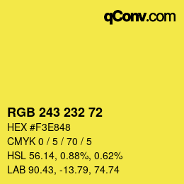Color code: RGB 243 232 72 | qconv.com