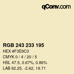 Color code: RGB 243 233 195 | qconv.com