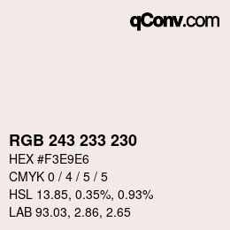 Color code: RGB 243 233 230 | qconv.com