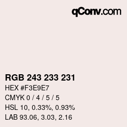 Color code: RGB 243 233 231 | qconv.com