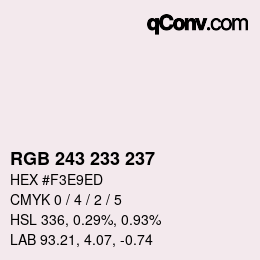 Color code: RGB 243 233 237 | qconv.com