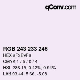 Color code: RGB 243 233 246 | qconv.com