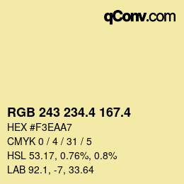 カラーコード: RGB 243 234.4 167.4 | qconv.com