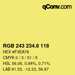 カラーコード: RGB 243 234.8 118 | qconv.com