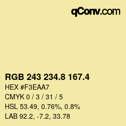 カラーコード: RGB 243 234.8 167.4 | qconv.com
