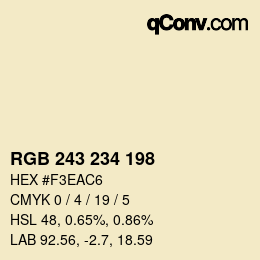 Color code: RGB 243 234 198 | qconv.com