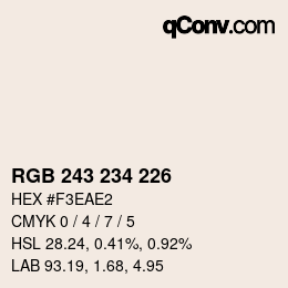 Code couleur: RGB 243 234 226 | qconv.com