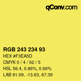 Color code: RGB 243 234 93 | qconv.com