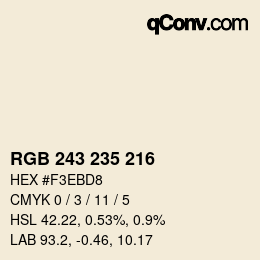 カラーコード: RGB 243 235 216 | qconv.com