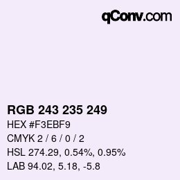 Color code: RGB 243 235 249 | qconv.com