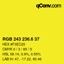 カラーコード: RGB 243 236.6 37 | qconv.com