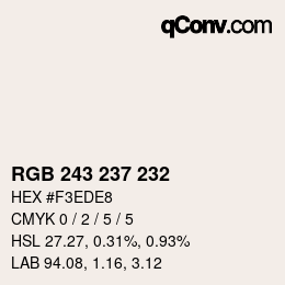 Color code: RGB 243 237 232 | qconv.com