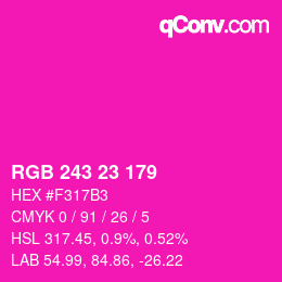 Color code: RGB 243 23 179 | qconv.com