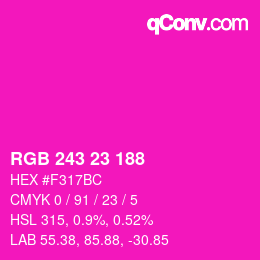 Color code: RGB 243 23 188 | qconv.com