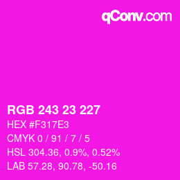 Color code: RGB 243 23 227 | qconv.com