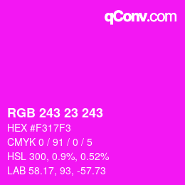 Color code: RGB 243 23 243 | qconv.com