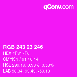 Color code: RGB 243 23 246 | qconv.com
