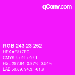 Color code: RGB 243 23 252 | qconv.com