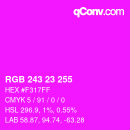 Farbcode: RGB 243 23 255 | qconv.com