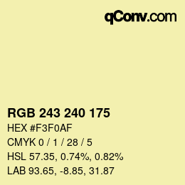 Color code: RGB 243 240 175 | qconv.com