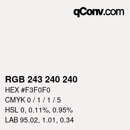 Color code: RGB 243 240 240 | qconv.com