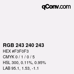 Color code: RGB 243 240 243 | qconv.com