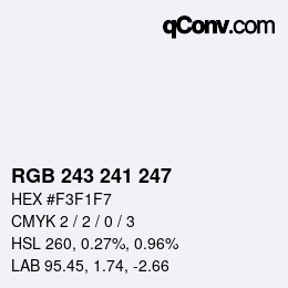 Color code: RGB 243 241 247 | qconv.com