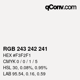 Color code: RGB 243 242 241 | qconv.com