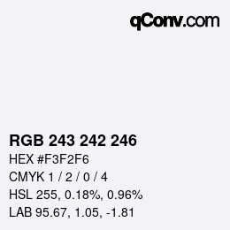 Color code: RGB 243 242 246 | qconv.com