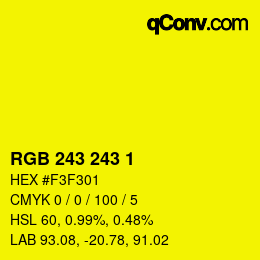 Color code: RGB 243 243 1 | qconv.com