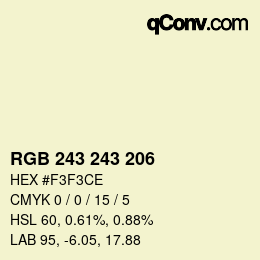 Color code: RGB 243 243 206 | qconv.com
