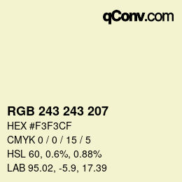 Farbcode: RGB 243 243 207 | qconv.com