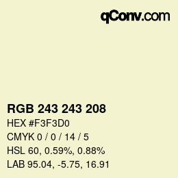 Color code: RGB 243 243 208 | qconv.com