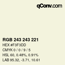 Farbcode: RGB 243 243 221 | qconv.com