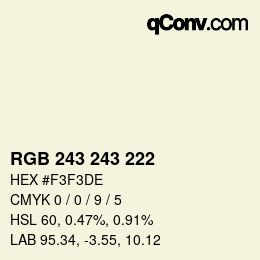 Color code: RGB 243 243 222 | qconv.com