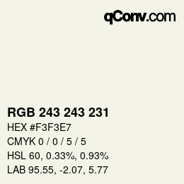 Farbcode: RGB 243 243 231 | qconv.com