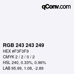 Color code: RGB 243 243 249 | qconv.com