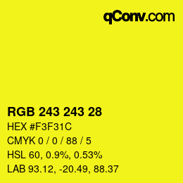 Farbcode: RGB 243 243 28 | qconv.com