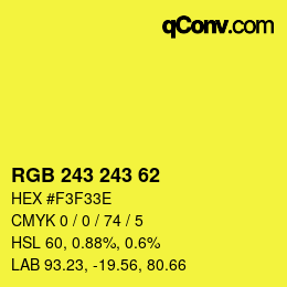 Color code: RGB 243 243 62 | qconv.com