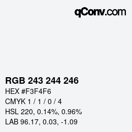 Color code: RGB 243 244 246 | qconv.com