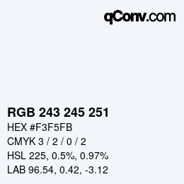 Color code: RGB 243 245 251 | qconv.com